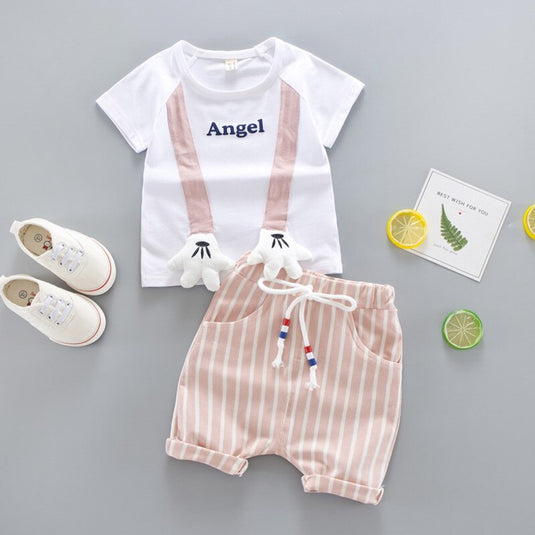 Newborn baby clothes Two pieces: shorts and blouse Cute and beautiful shapes Colors: green and pink