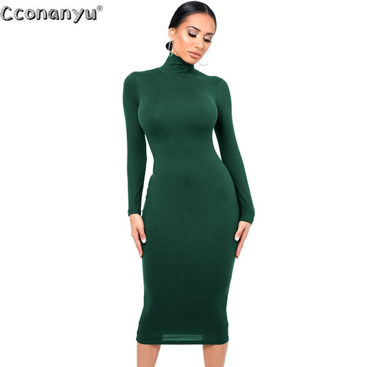 sexy women dress Long dress.. with long sleeves turtleneck suitable for work