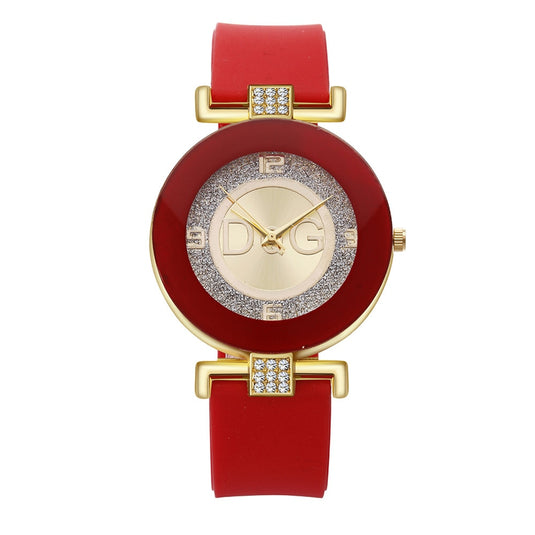 Women's watch from quartz Simple and beautiful design for ladies silicone bracelet