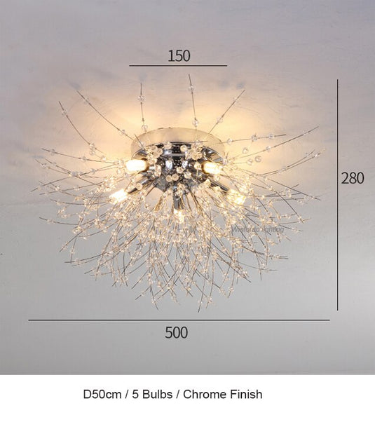chandelier for bedroom  shape of many branches of crystal Excellent lighting for your room