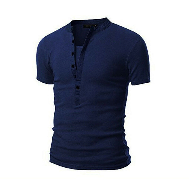 Load image into Gallery viewer, Summer men's slim fit V-neck short-sleeved T-shirt
