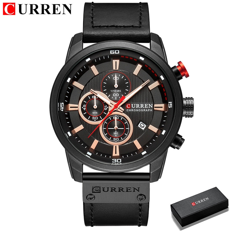 Load image into Gallery viewer, CURREN luxury men's watch, Sora leather..a sporty and elegant watch
