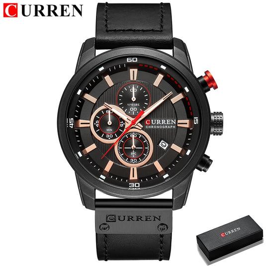 CURREN luxury men's watch, Sora leather..a sporty and elegant watch