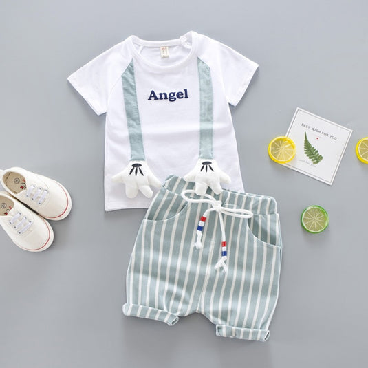 Newborn baby clothes Two pieces: shorts and blouse Cute and beautiful shapes Colors: green and pink