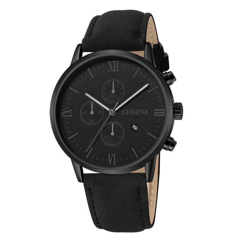 Load image into Gallery viewer, Men's watches 2022 for all times, from Calendar Quartz Watch Company leather bracelet
