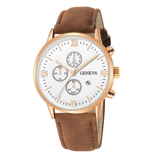 Men's watches 2022 for all times, from Calendar Quartz Watch Company leather bracelet