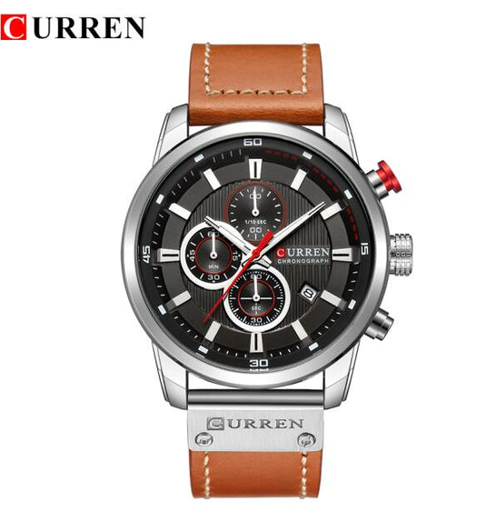 CURREN luxury men's watch, Sora leather..a sporty and elegant watch