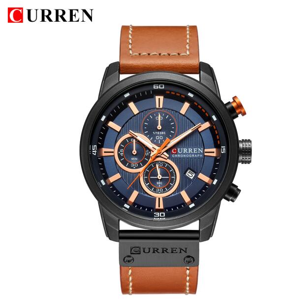 Load image into Gallery viewer, CURREN luxury men's watch, Sora leather..a sporty and elegant watch
