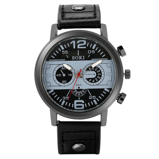 Luxury men's watch made of leather beautiful as a gift