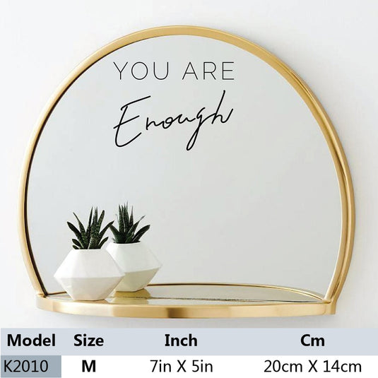 Mirror hanging on the wall To decorate the home décor With a shelf to carry things