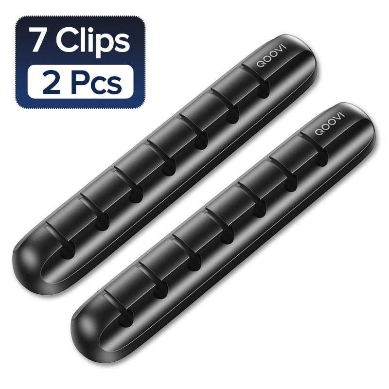 Load image into Gallery viewer, QOOVI The wonderful cable organizer, made of silicone, can be installed on the desk You can put the charger cable or the headphone cable in it
