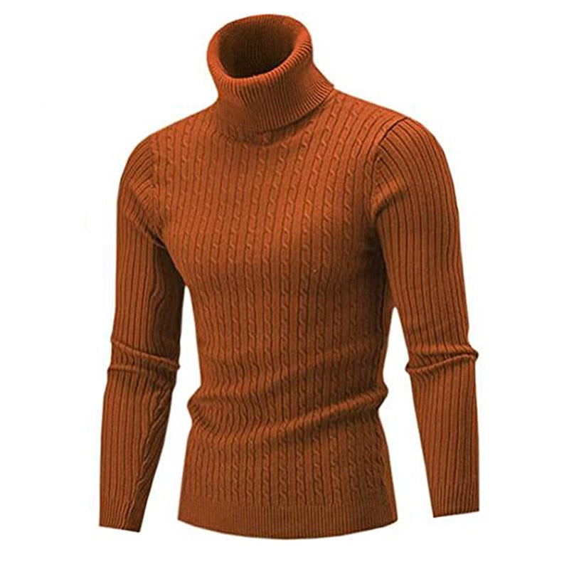 Load image into Gallery viewer, Men’s fleece sweater, long neck, warm winter, slim fit
