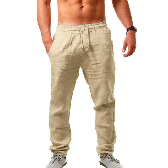Men's linen trousers for spring and a beautiful model