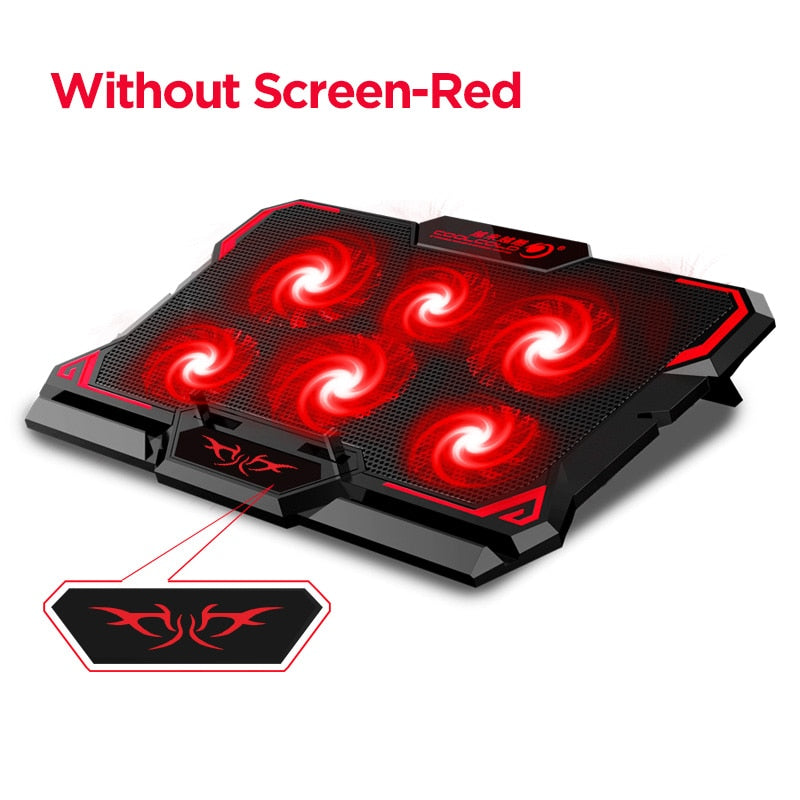 Load image into Gallery viewer, COOLCOLD 17inch Gaming Laptop Cooler Six Fan Led Screen Two USB Port 2600RPM Laptop Cooling Pad Notebook Stand For Laptop
