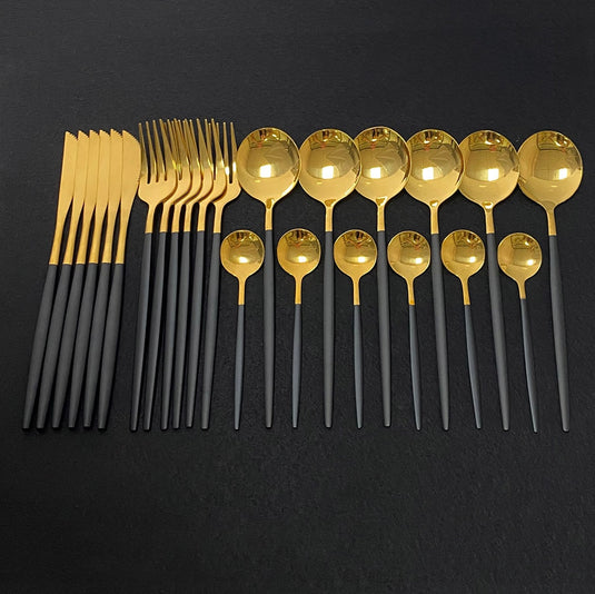 24 pieces of cutlery Very luxurious and beautiful stainless steel There are: 15 colors