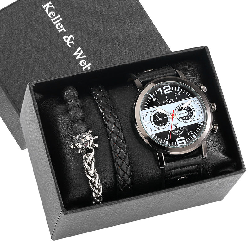 Load image into Gallery viewer, Luxury men's watch made of leather beautiful as a gift
