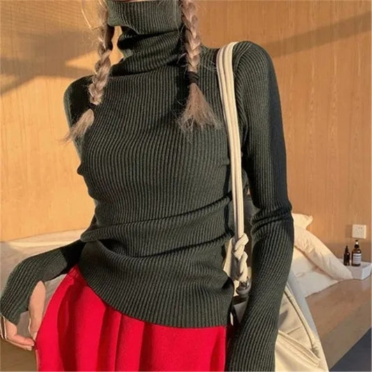 Beautiful and soft women's sweater warm for winter Long and round neck.. neck warmer 9_colors