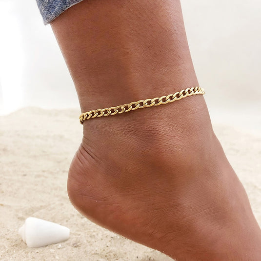 Stainless steel anklet for the beach and summer days