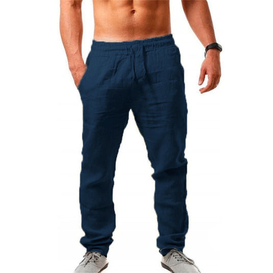 Men's linen trousers for spring and a beautiful model