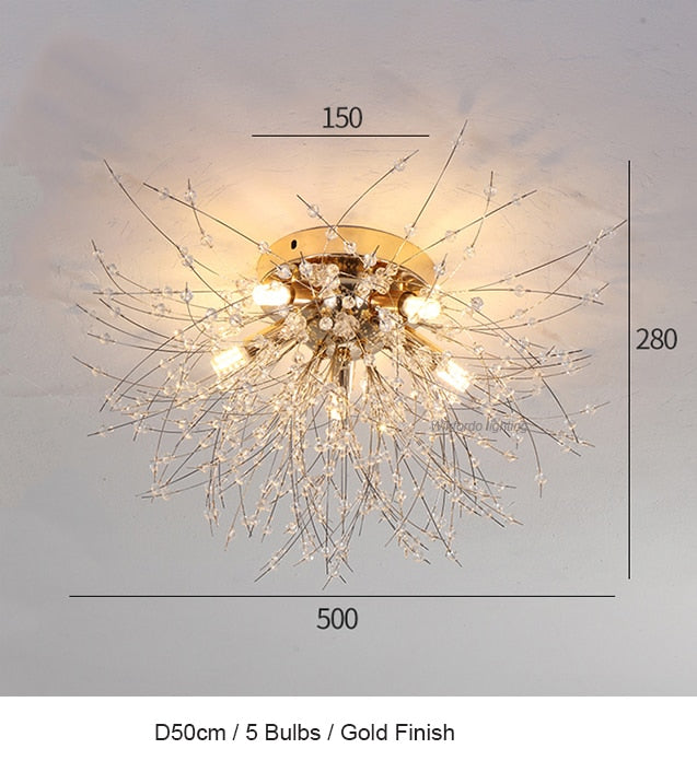 Load image into Gallery viewer, chandelier for bedroom  shape of many branches of crystal Excellent lighting for your room
