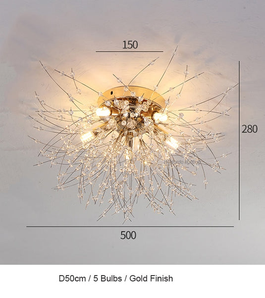 chandelier for bedroom  shape of many branches of crystal Excellent lighting for your room