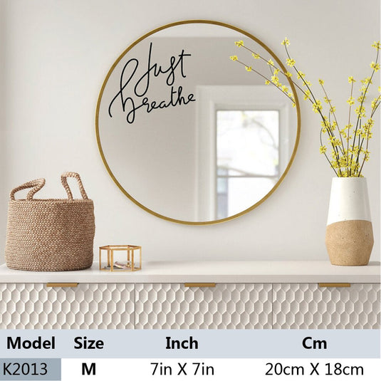 Mirror hanging on the wall To decorate the home décor With a shelf to carry things