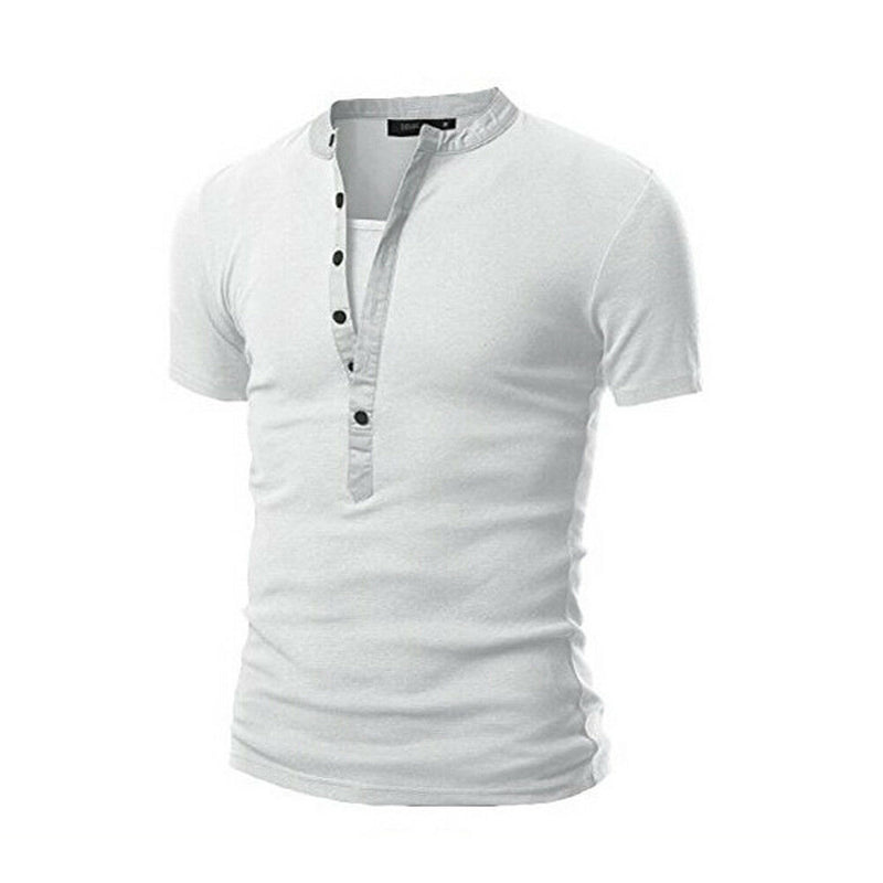 Load image into Gallery viewer, Summer men's slim fit V-neck short-sleeved T-shirt
