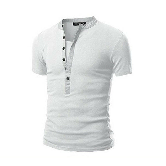Summer men's slim fit V-neck short-sleeved T-shirt