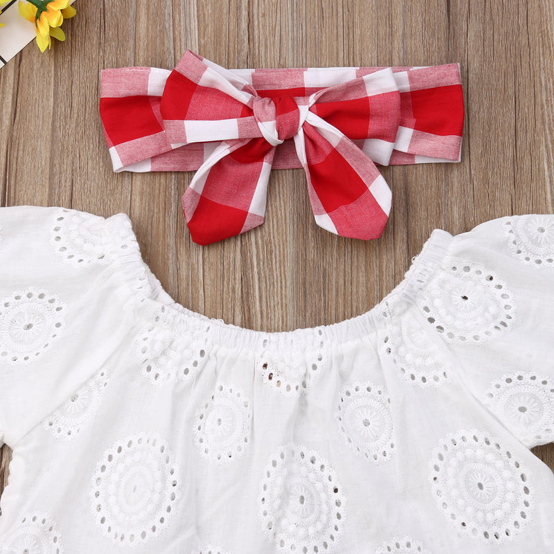 Load image into Gallery viewer, 3_pieces for newborn girls short summer clothes Spotted and cute
