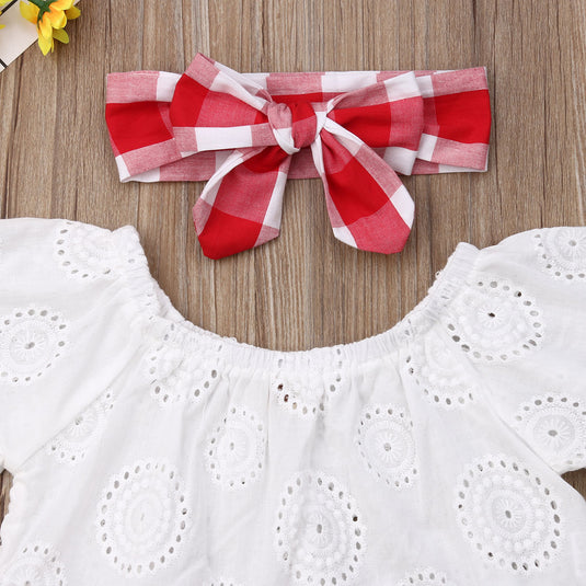 3_pieces for newborn girls short summer clothes Spotted and cute