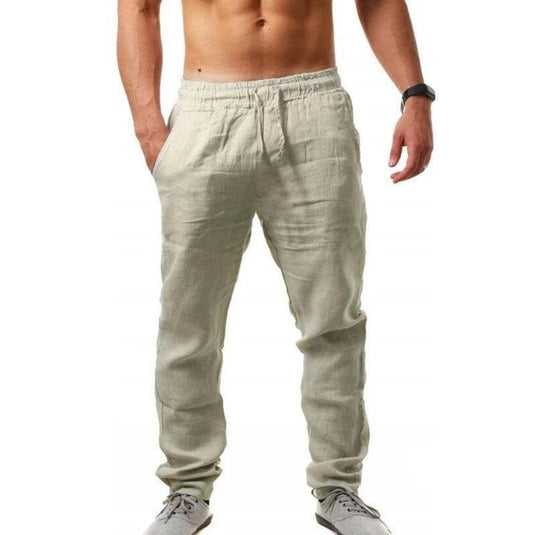 Men's linen trousers for spring and a beautiful model