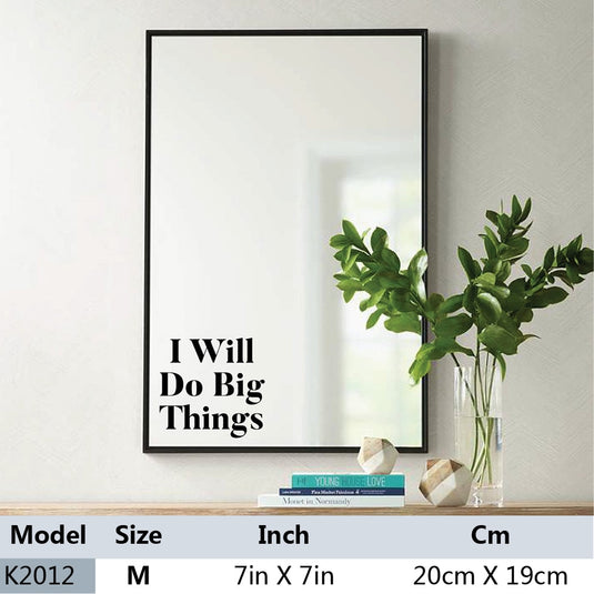 Mirror hanging on the wall To decorate the home décor With a shelf to carry things