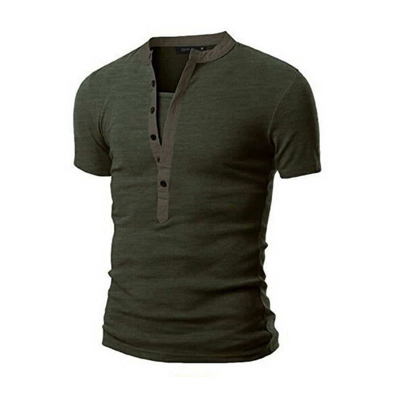 Load image into Gallery viewer, Summer men's slim fit V-neck short-sleeved T-shirt
