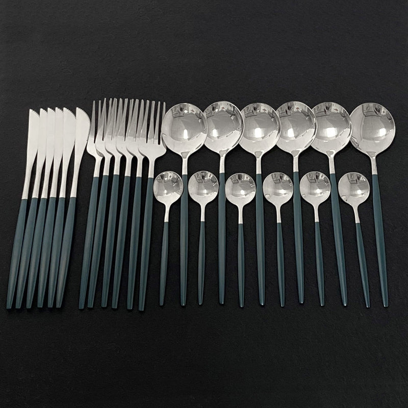 Load image into Gallery viewer, 24 pieces of cutlery Very luxurious and beautiful stainless steel There are: 15 colors
