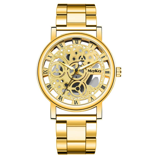 Fashionable stainless steel gold watch