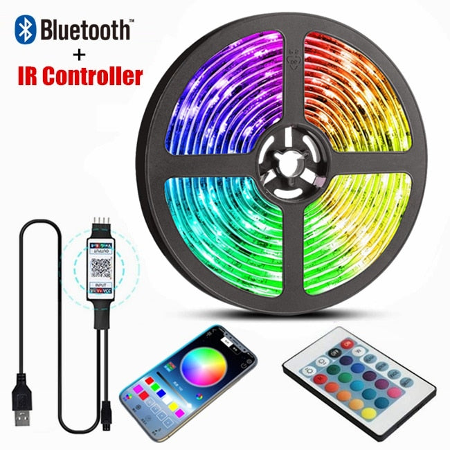 Load image into Gallery viewer, led strip light RGB, bluetooth remote control, home decoration, Length: 5m_10m
