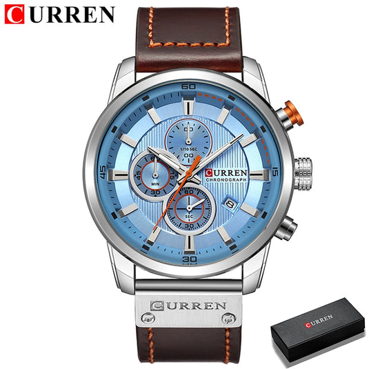 CURREN luxury men's watch, Sora leather..a sporty and elegant watch