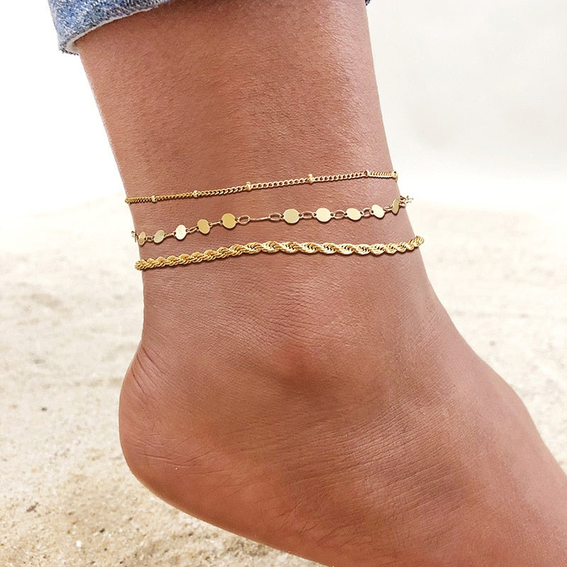 Load image into Gallery viewer, Stainless steel anklet for the beach and summer days
