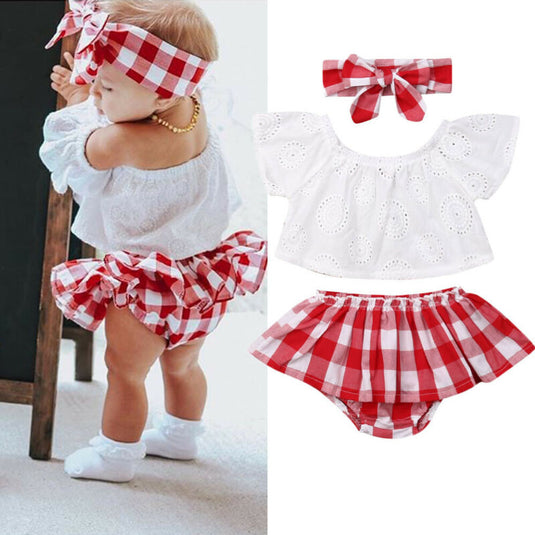 3_pieces for newborn girls short summer clothes Spotted and cute