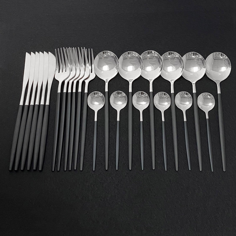 Load image into Gallery viewer, 24 pieces of cutlery Very luxurious and beautiful stainless steel There are: 15 colors
