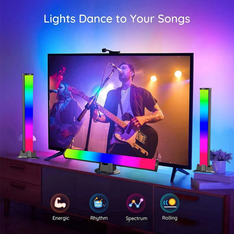 Load image into Gallery viewer, LED Pickup Light RGB Sound Control Symphony Lamp App Control Music Rhythm Lights Ambient LED Lamp

