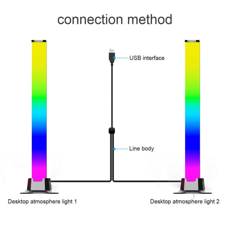 Load image into Gallery viewer, LED Pickup Light RGB Sound Control Symphony Lamp App Control Music Rhythm Lights Ambient LED Lamp

