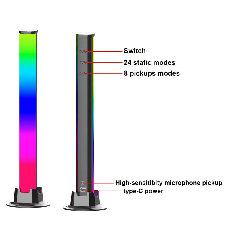 Load image into Gallery viewer, LED Pickup Light RGB Sound Control Symphony Lamp App Control Music Rhythm Lights Ambient LED Lamp
