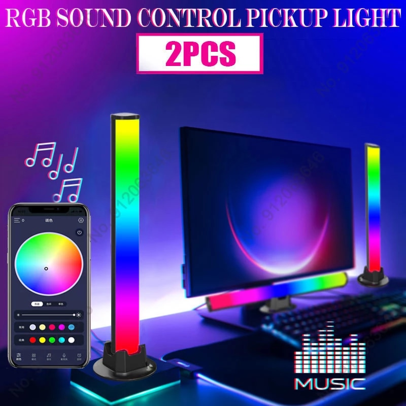 Load image into Gallery viewer, LED Pickup Light RGB Sound Control Symphony Lamp App Control Music Rhythm Lights Ambient LED Lamp
