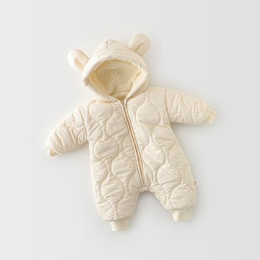 Milancel baby clothing bear ear for baby boys & girls,rompers fur lining, infant outfit