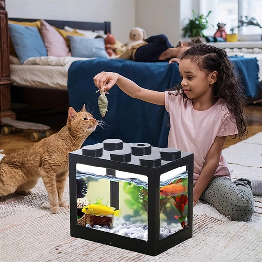 Basins in the form of logo cubes small and stacked on top of each other Breeding fish, spiders. reptile 4 colors
