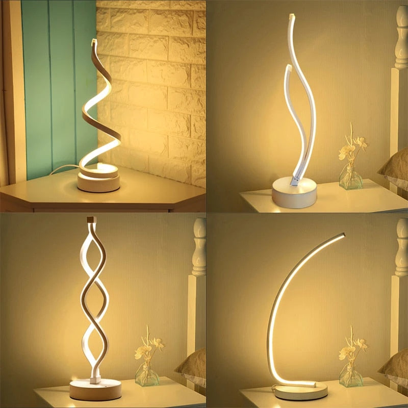 Load image into Gallery viewer, led desk lamps, Threaded shape, for office and home decorations. Various shapes

