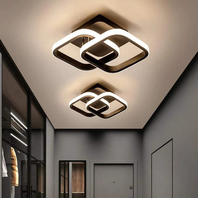 2022 led ceiling light In the form of two intersecting squares Placed in the corridor and living rooms 5 colors