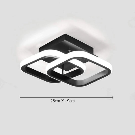 2022 led ceiling light In the form of two intersecting squares Placed in the corridor and living rooms 5 colors