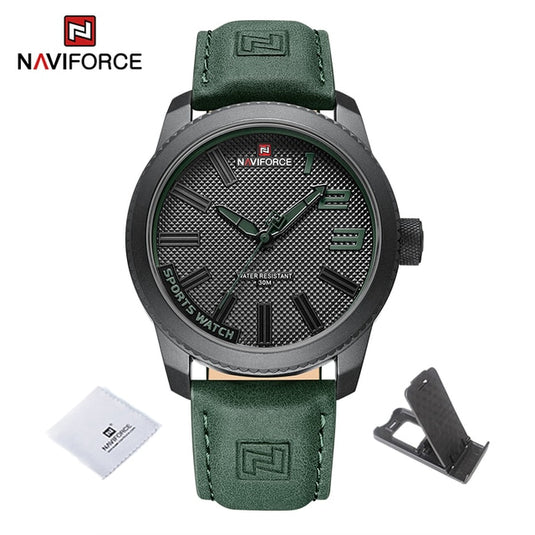 Luxury men's watch 2022NAVIFORCE Water Resistant, Shock Resistant Green Clock